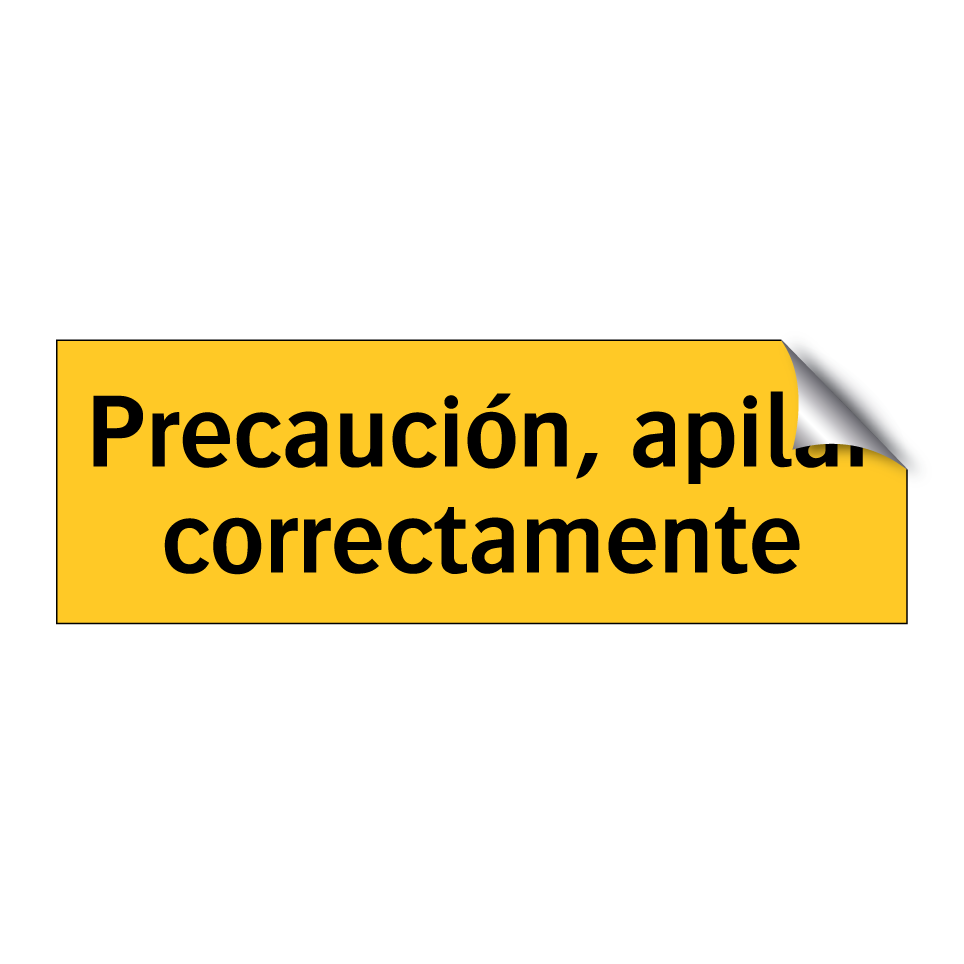 Precaución, apilar correctamente