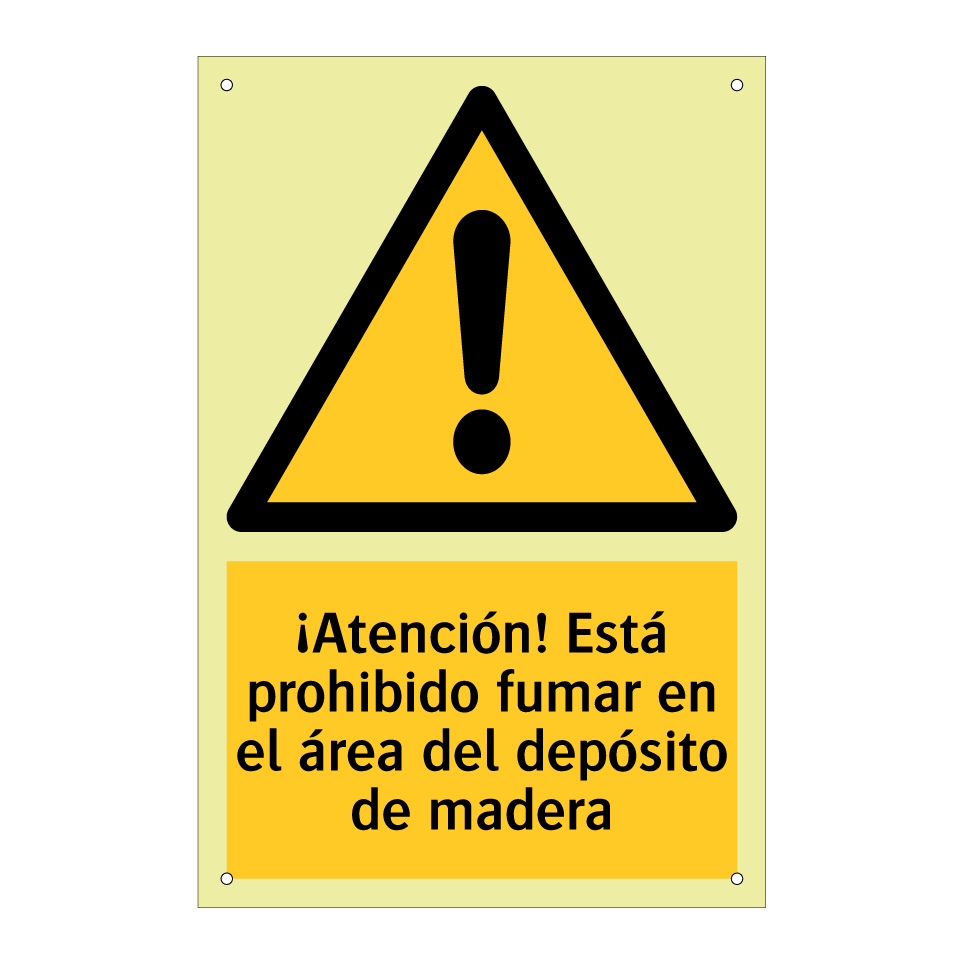 ¡Atención! Está prohibido fumar en el área del depósito de madera