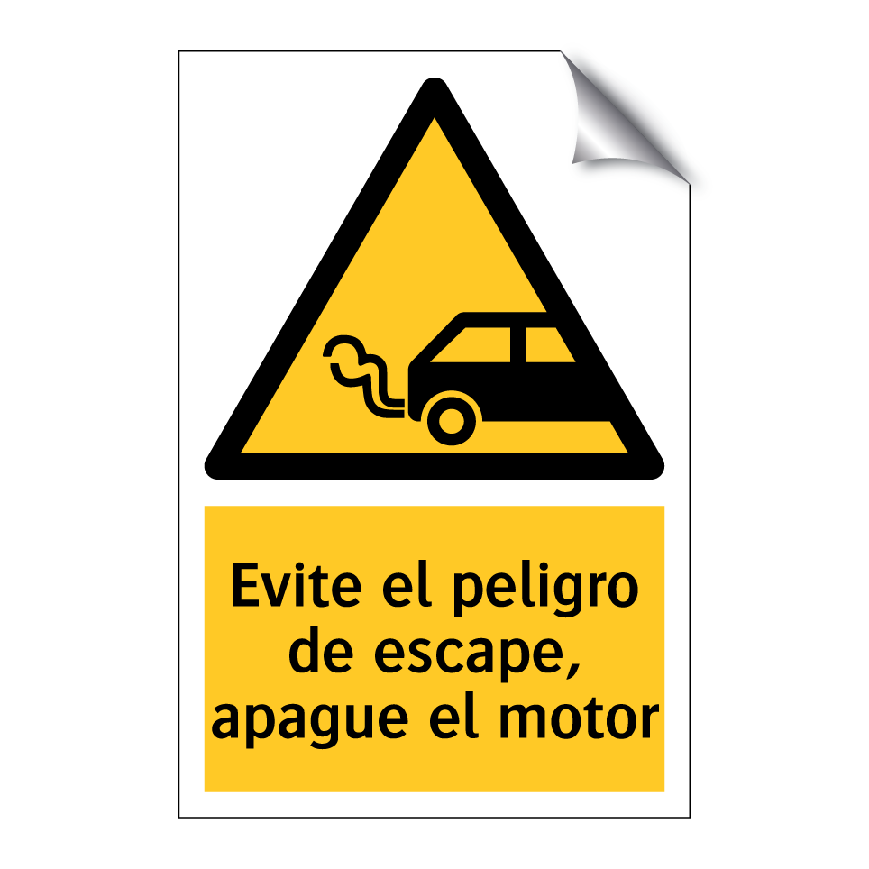 Evite el peligro de escape, apague el motor