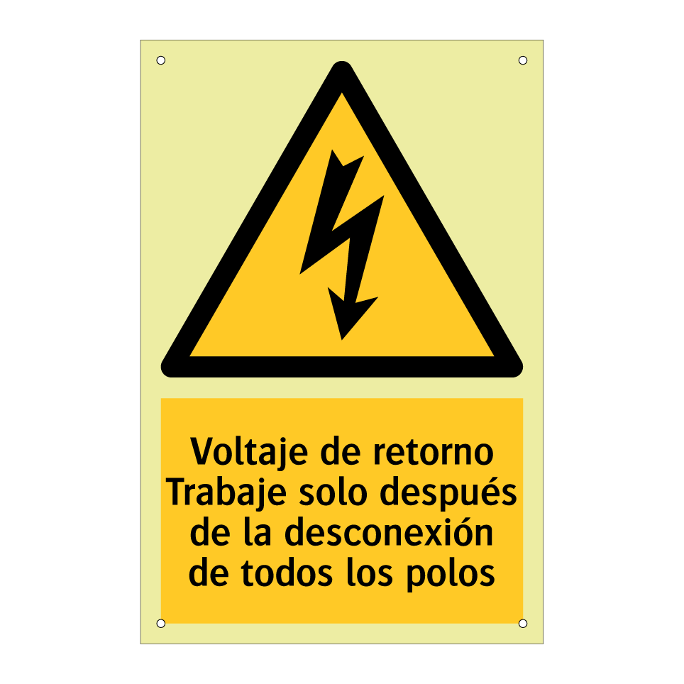 Voltaje de retorno Trabaje solo después de la desconexión de todos los polos