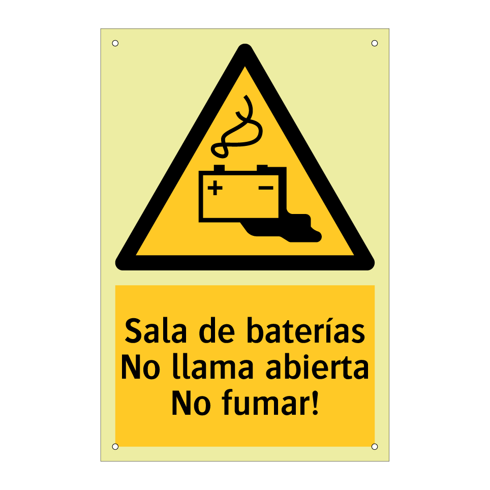 Sala de baterías No llama abierta No fumar!