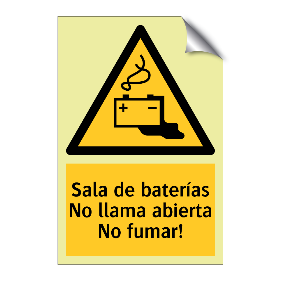 Sala de baterías No llama abierta No fumar!