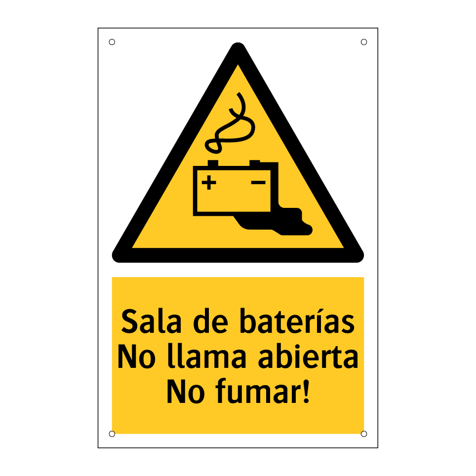 Sala de baterías No llama abierta No fumar!
