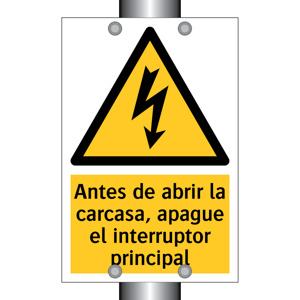 Antes de abrir la carcasa, apague el interruptor principal