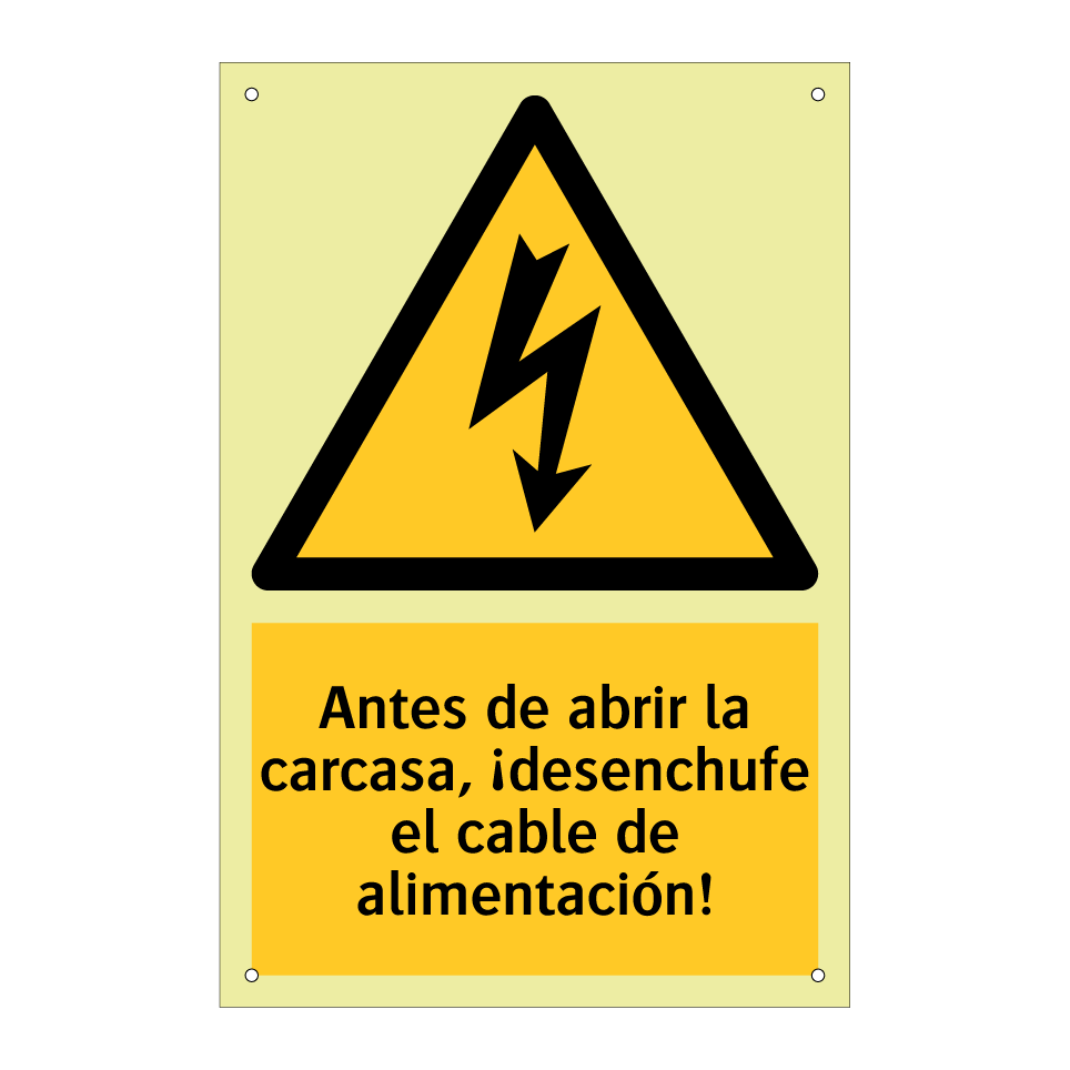 Antes de abrir la carcasa, ¡desenchufe el cable de alimentación!