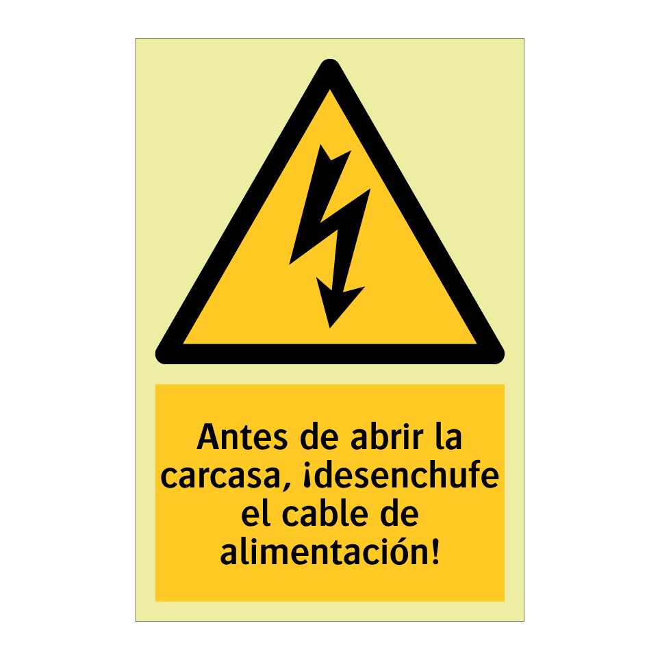 Antes de abrir la carcasa, ¡desenchufe el cable de alimentación!