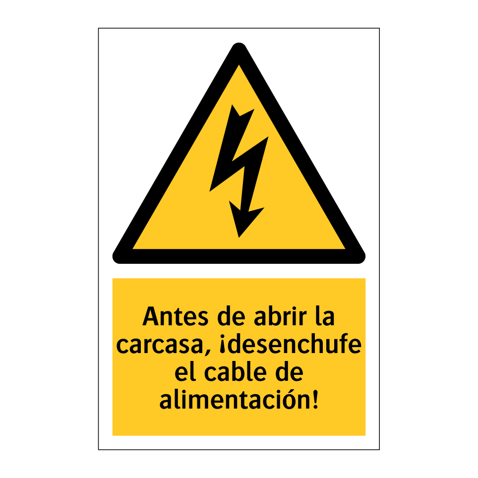 Antes de abrir la carcasa, ¡desenchufe el cable de alimentación!
