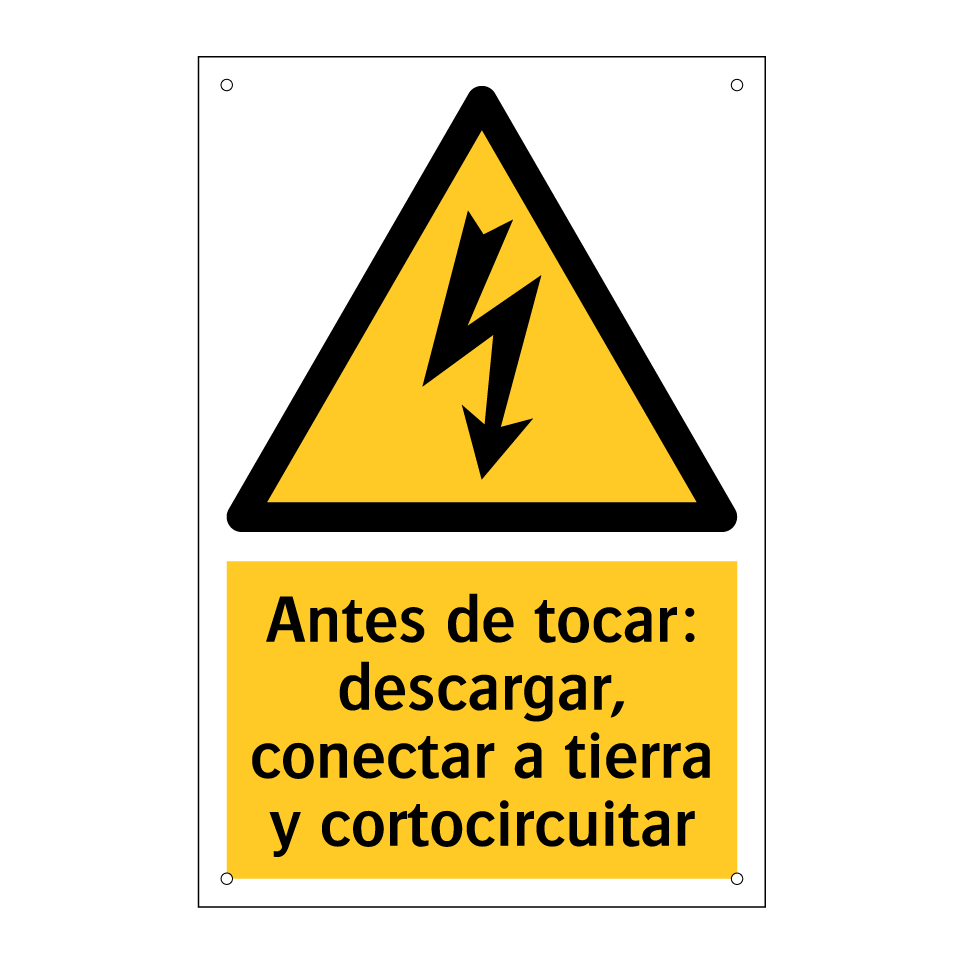 Antes de tocar: descargar, conectar a tierra y cortocircuitar