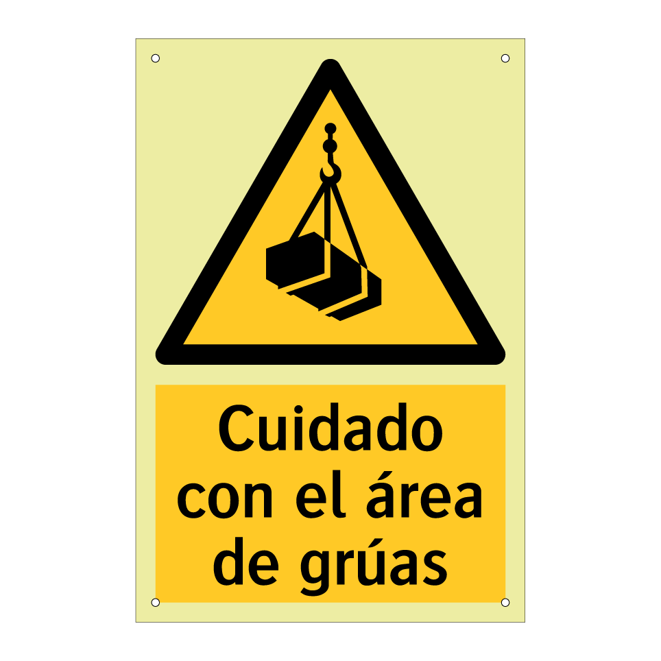 Cuidado con el área de grúas