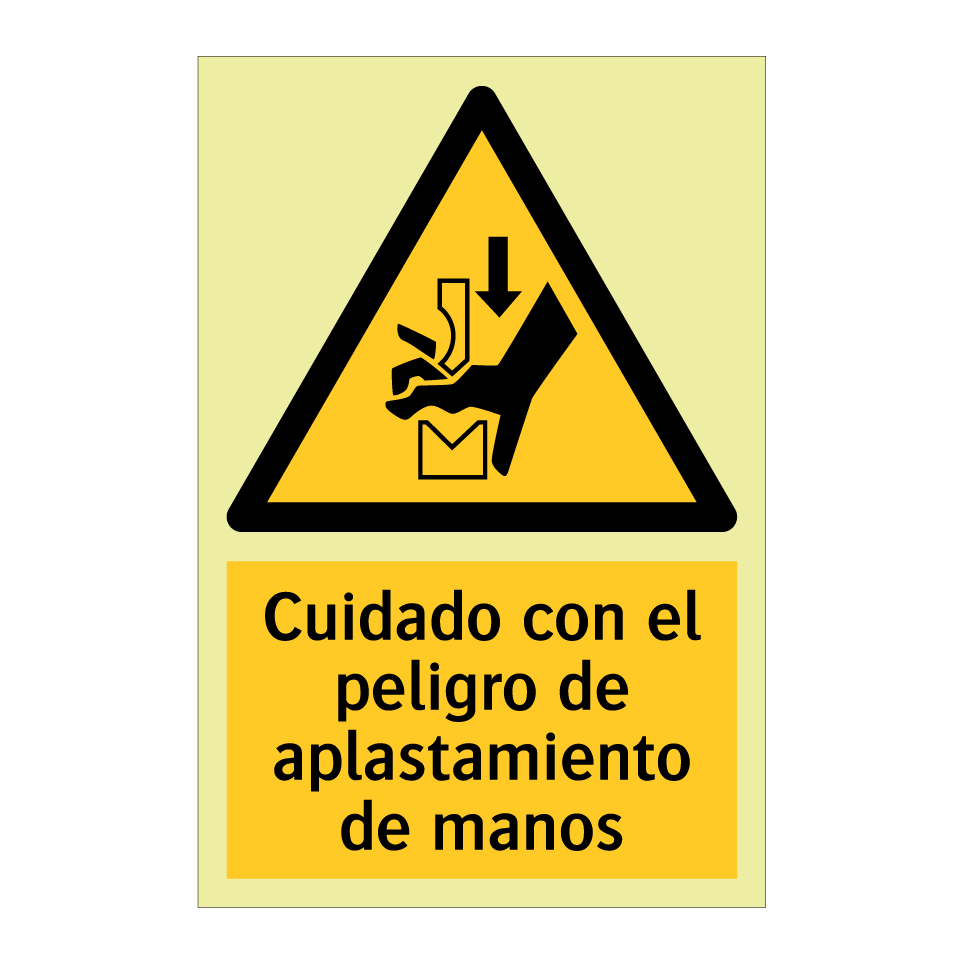 Cuidado con el peligro de aplastamiento de manos