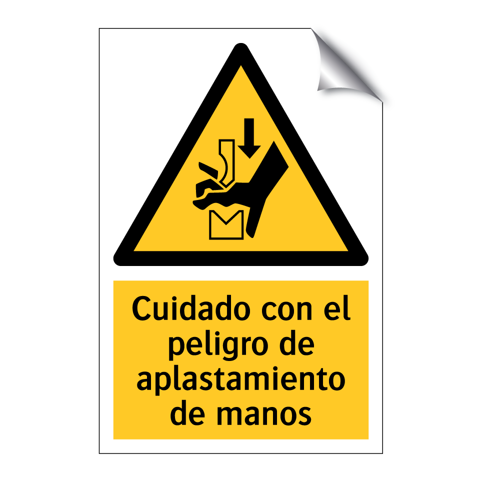 Cuidado con el peligro de aplastamiento de manos