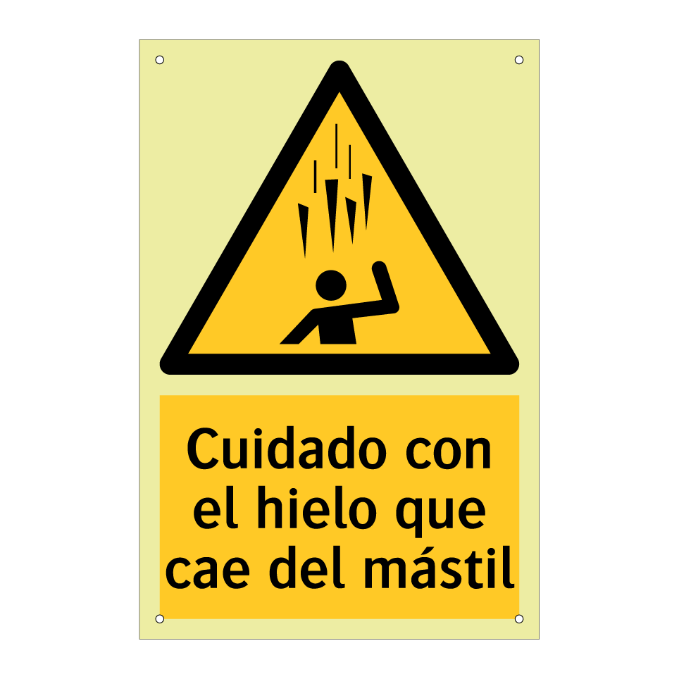 Cuidado con el hielo que cae del mástil