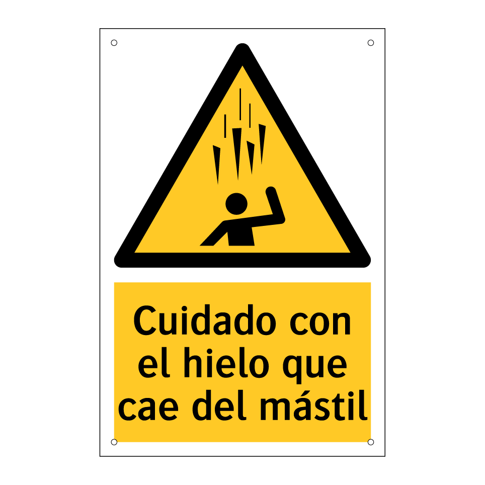 Cuidado con el hielo que cae del mástil