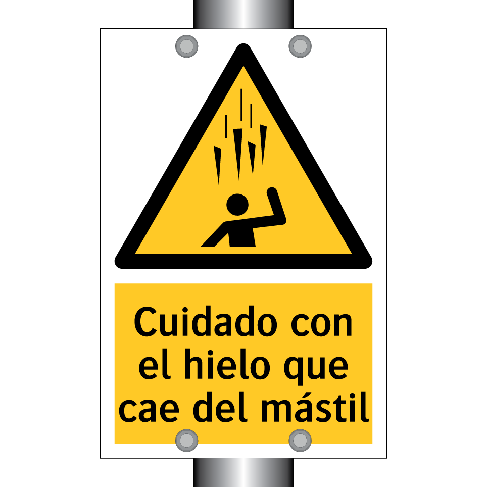 Cuidado con el hielo que cae del mástil