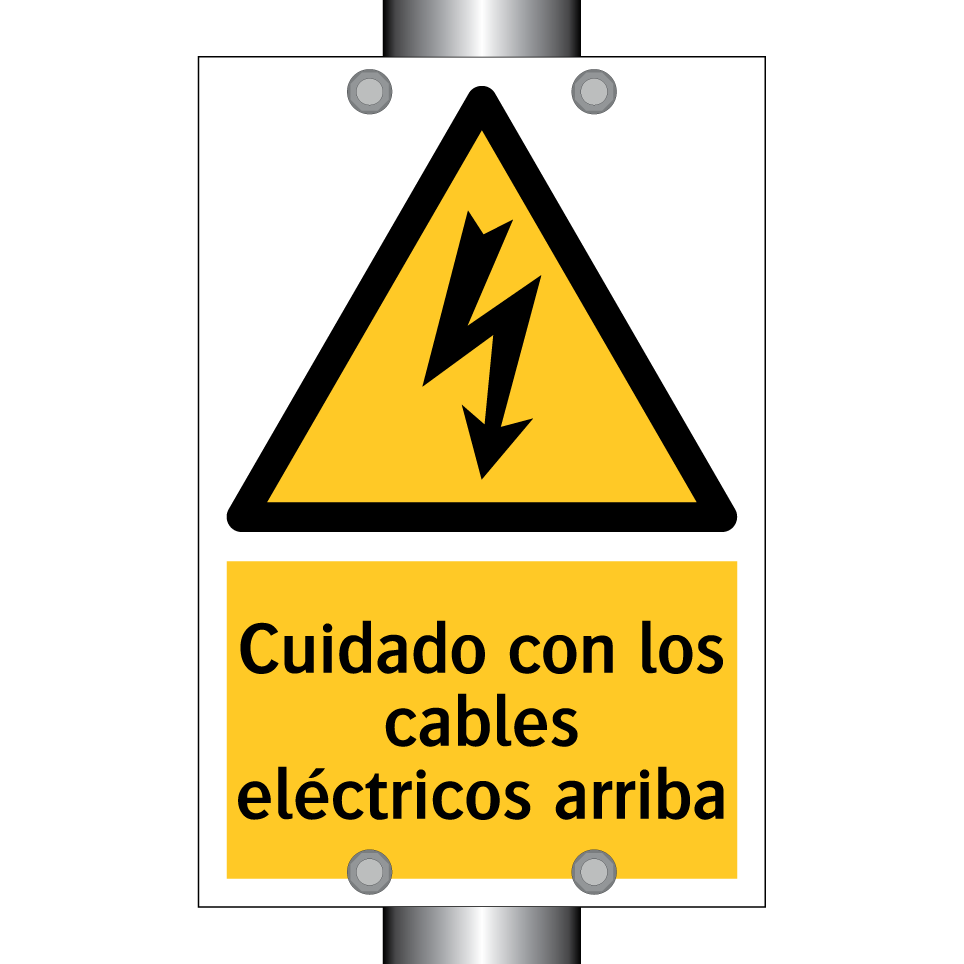 Cuidado con los cables eléctricos arriba