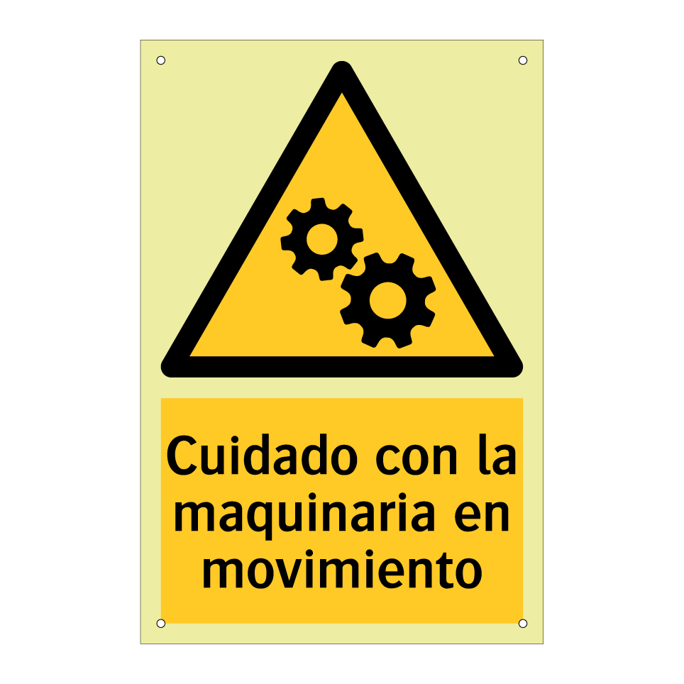 Cuidado con la maquinaria en movimiento