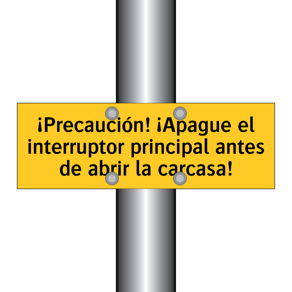 ¡Precaución! ¡Apague el interruptor principal antes de abrir la carcasa!