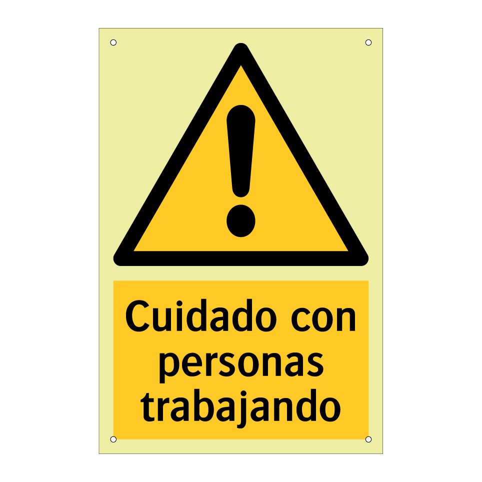 Cuidado con personas trabajando