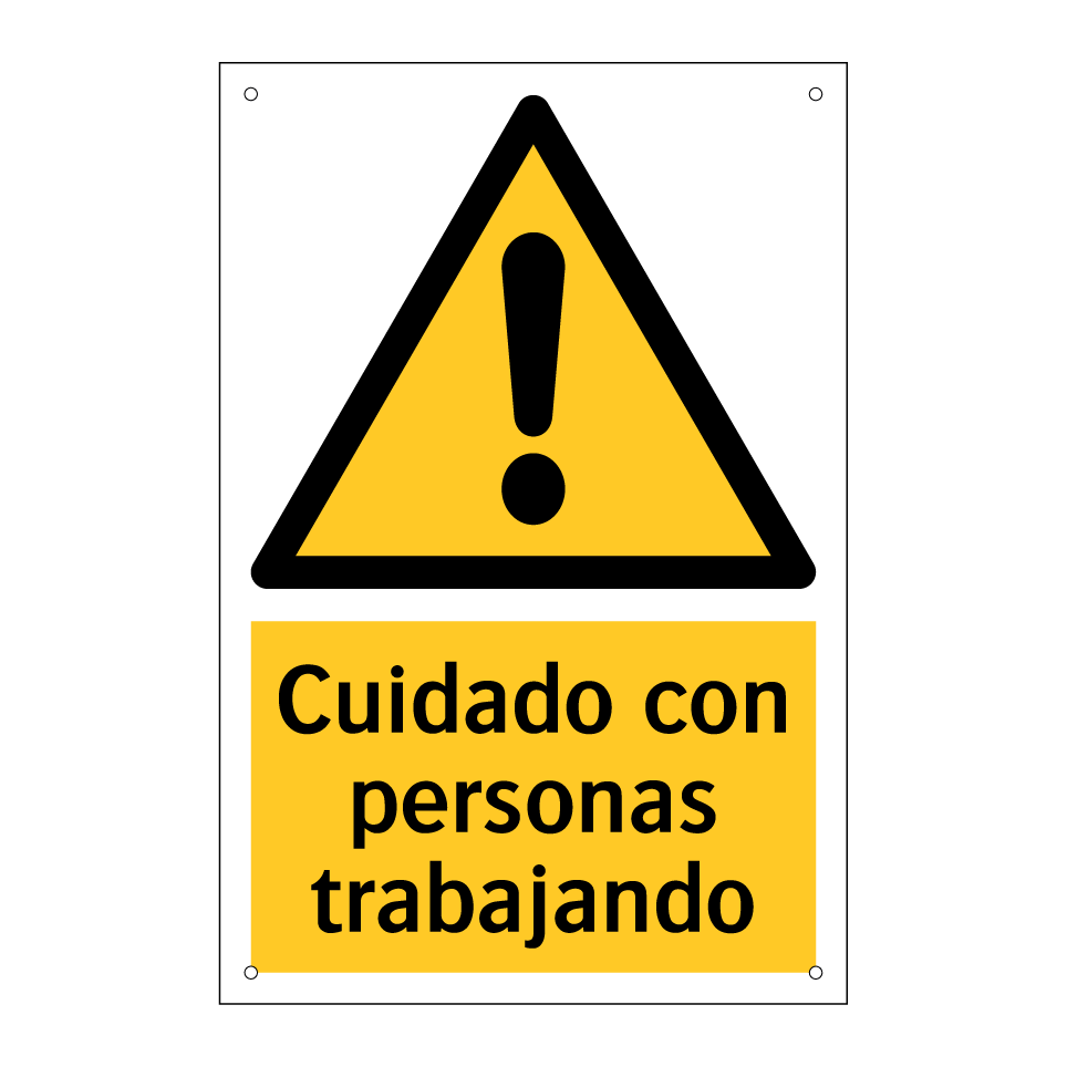 Cuidado con personas trabajando