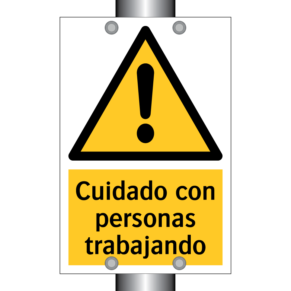 Cuidado con personas trabajando