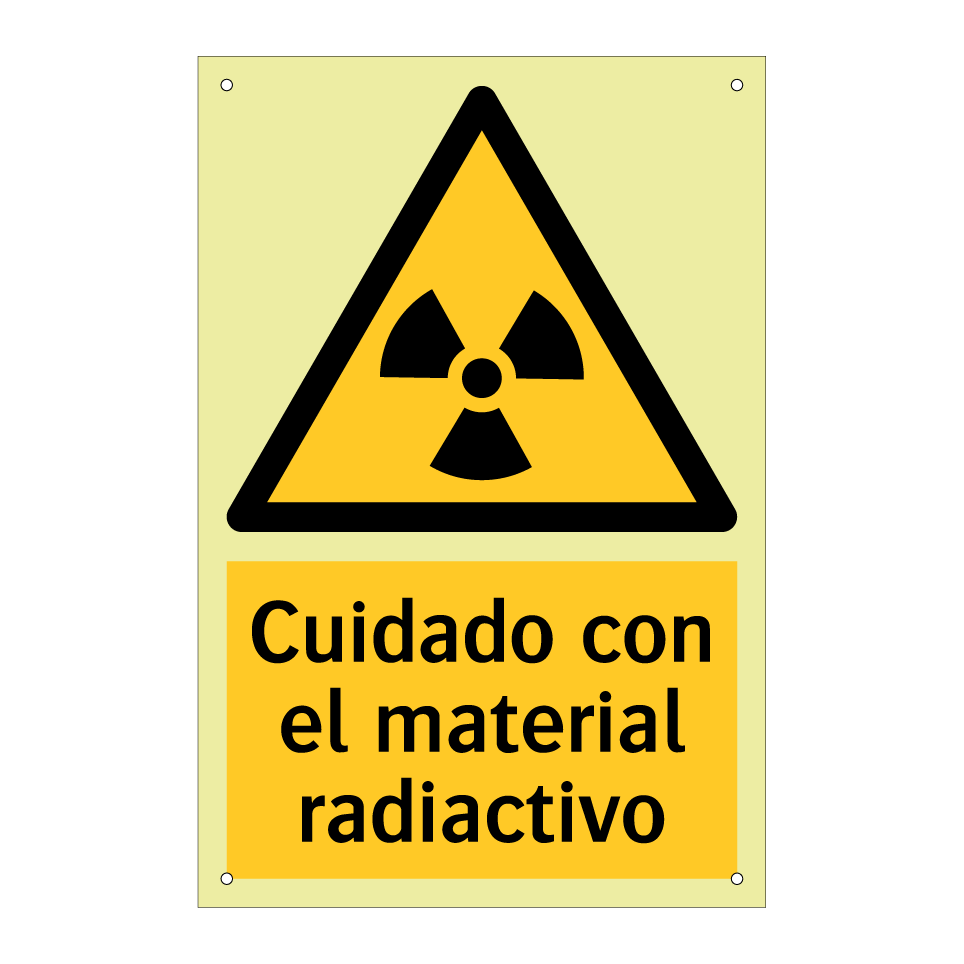 Cuidado con el material radiactivo