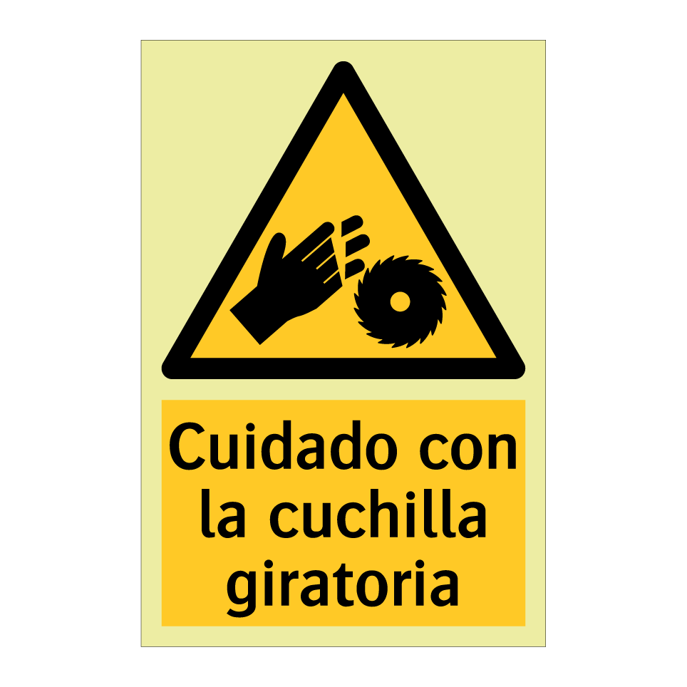 Cuidado con la cuchilla giratoria