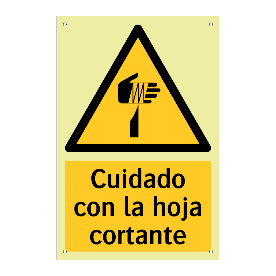 Cuidado con la hoja cortante