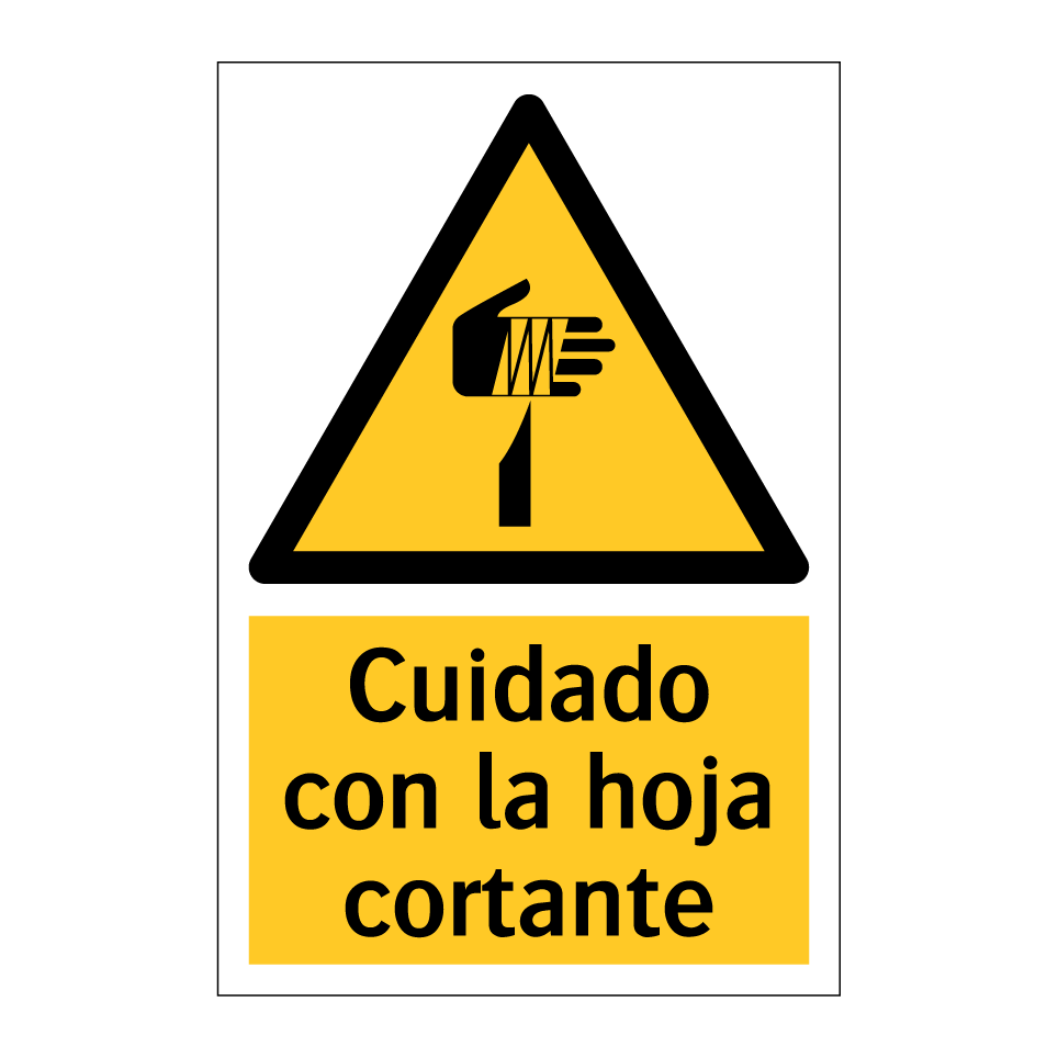 Cuidado con la hoja cortante