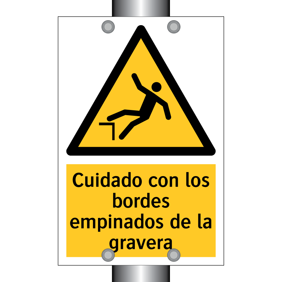 Cuidado con los bordes empinados de la gravera