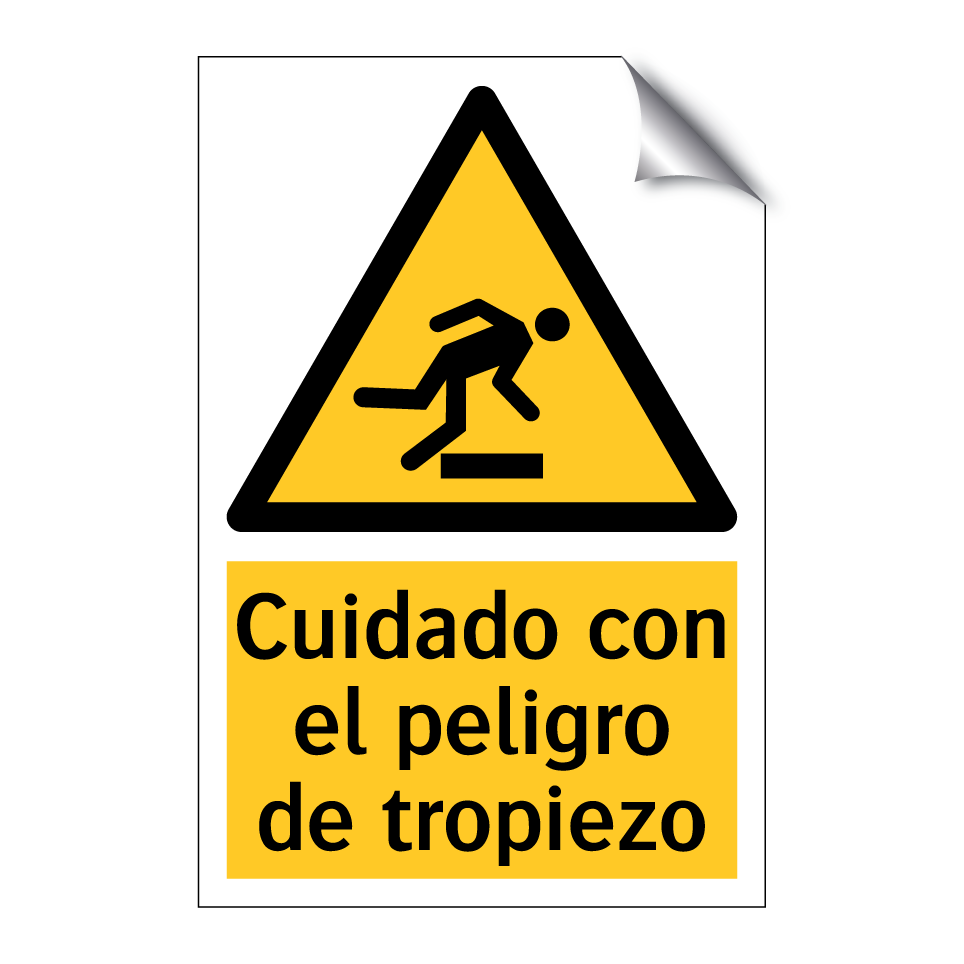 Cuidado con el peligro de tropiezo