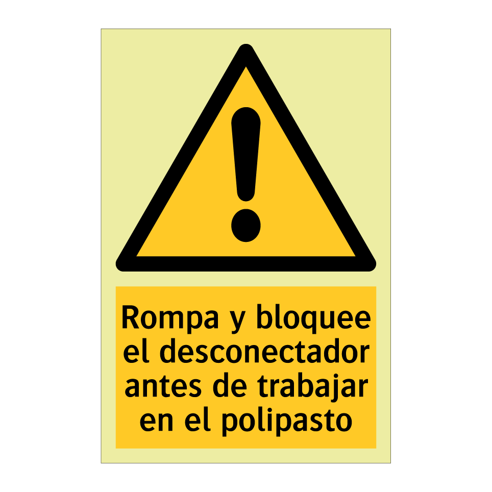 Rompa y bloquee el desconectador antes de trabajar en el polipasto