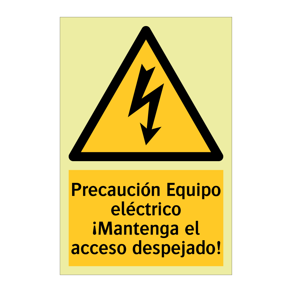 Precaución Equipo eléctrico ¡Mantenga el acceso despejado!