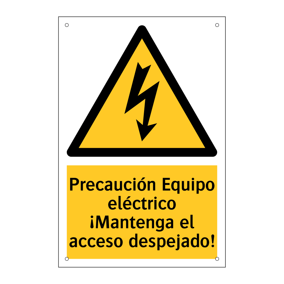 Precaución Equipo eléctrico ¡Mantenga el acceso despejado!