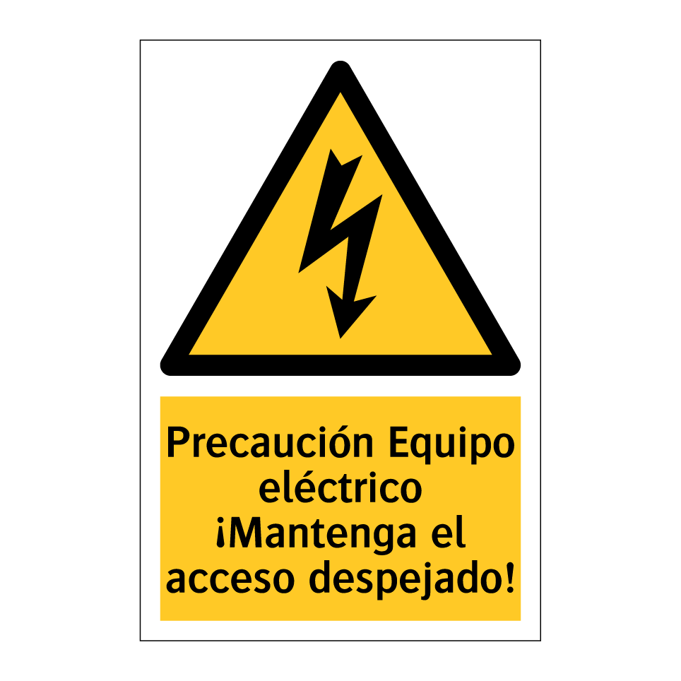 Precaución Equipo eléctrico ¡Mantenga el acceso despejado!