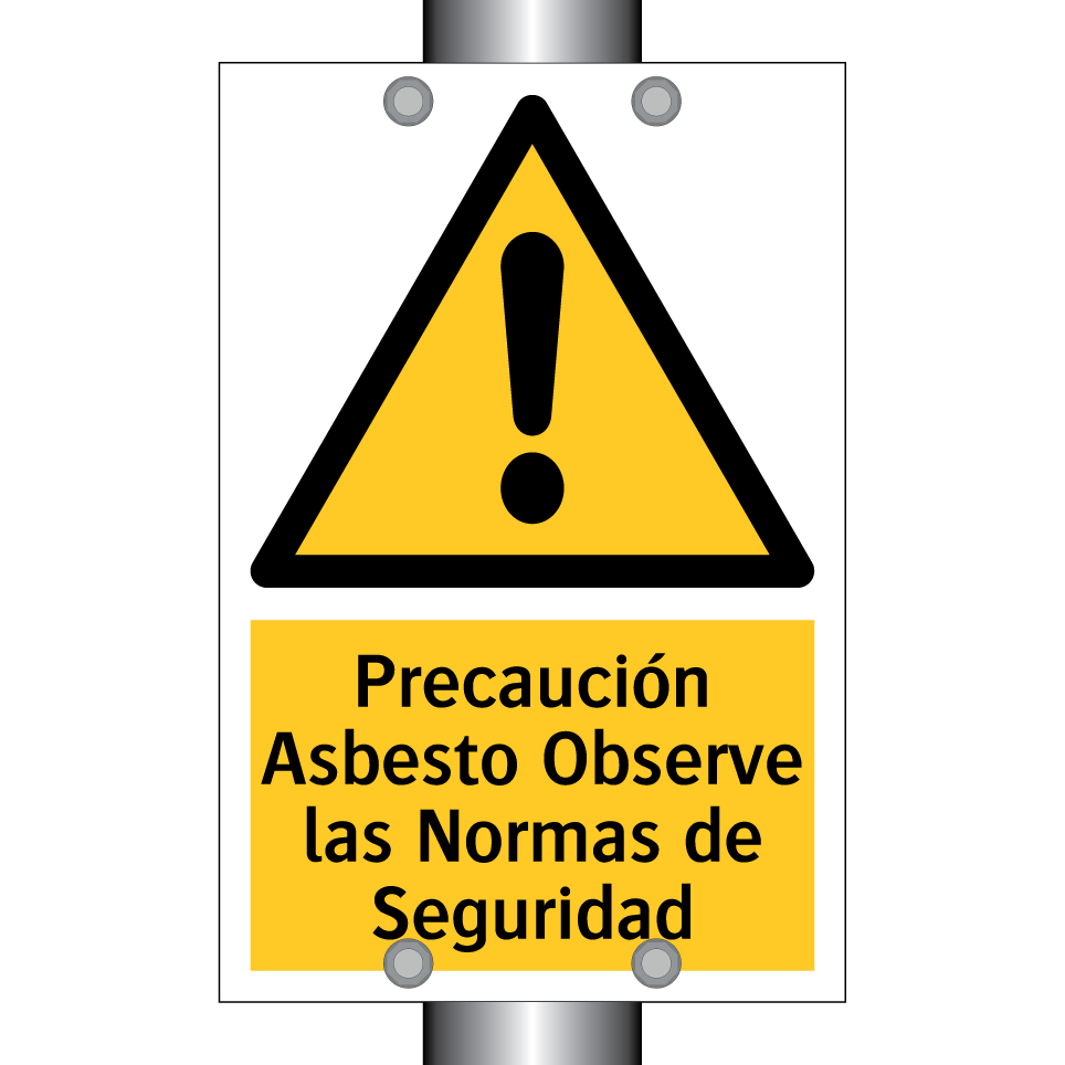 Precaución Asbesto Observe las Normas de Seguridad