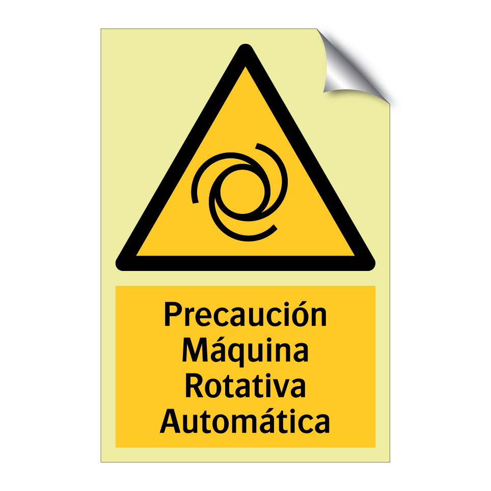 Precaución Máquina Rotativa Automática