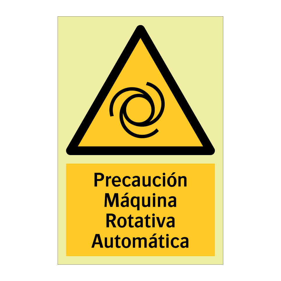 Precaución Máquina Rotativa Automática