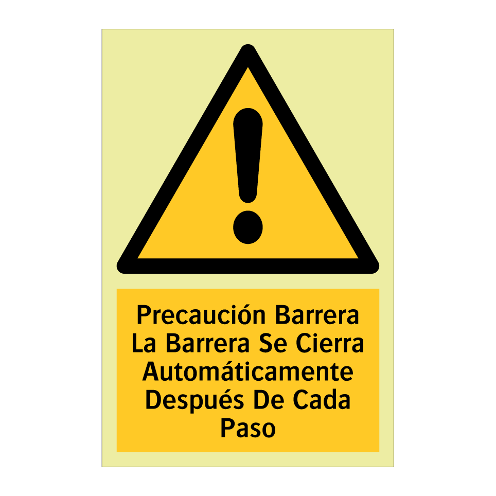 Precaución Barrera La Barrera Se Cierra Automáticamente Después De Cada Paso
