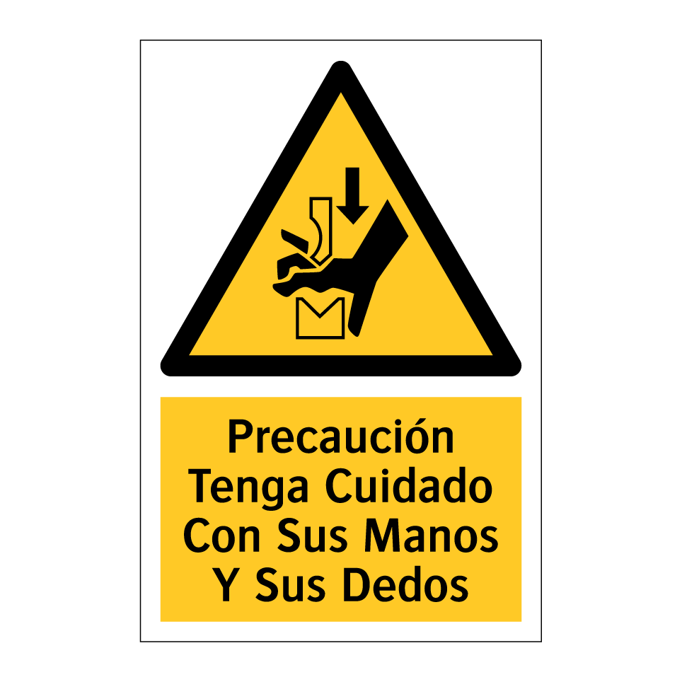 Precaución Tenga Cuidado Con Sus Manos Y Sus Dedos