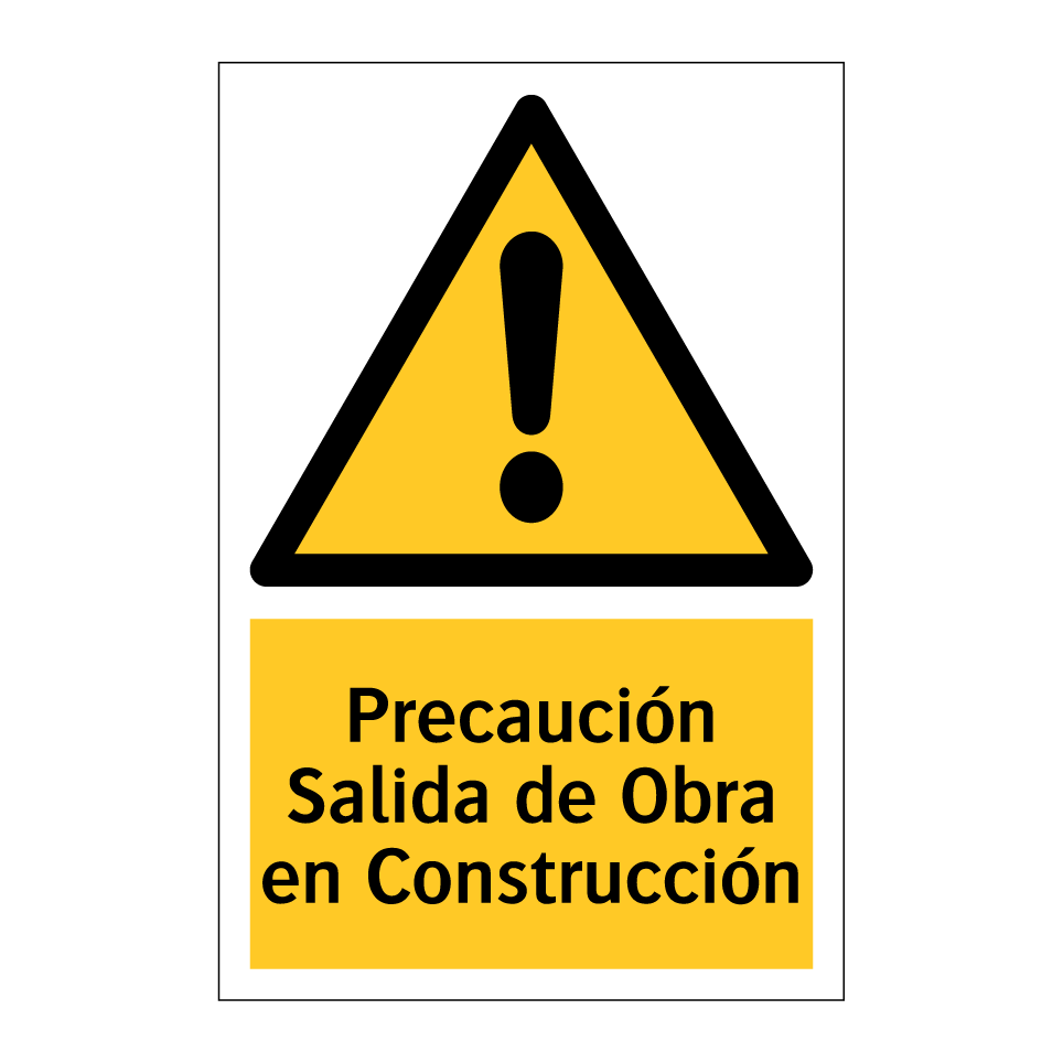 Precaución Salida de Obra en Construcción