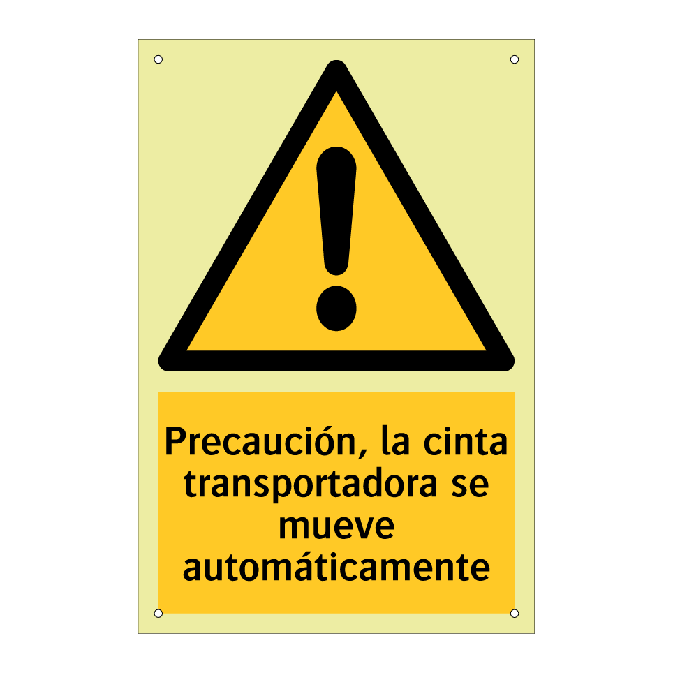 Precaución, la cinta transportadora se mueve automáticamente