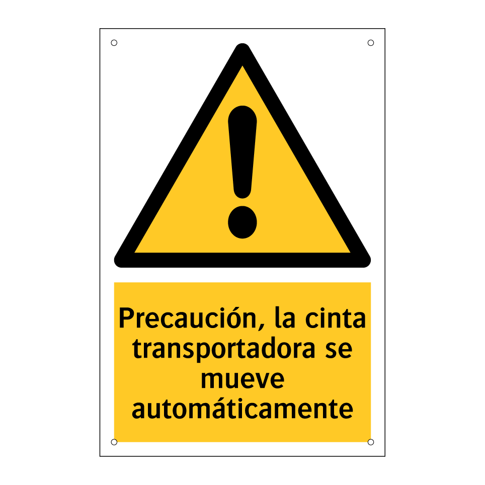 Precaución, la cinta transportadora se mueve automáticamente