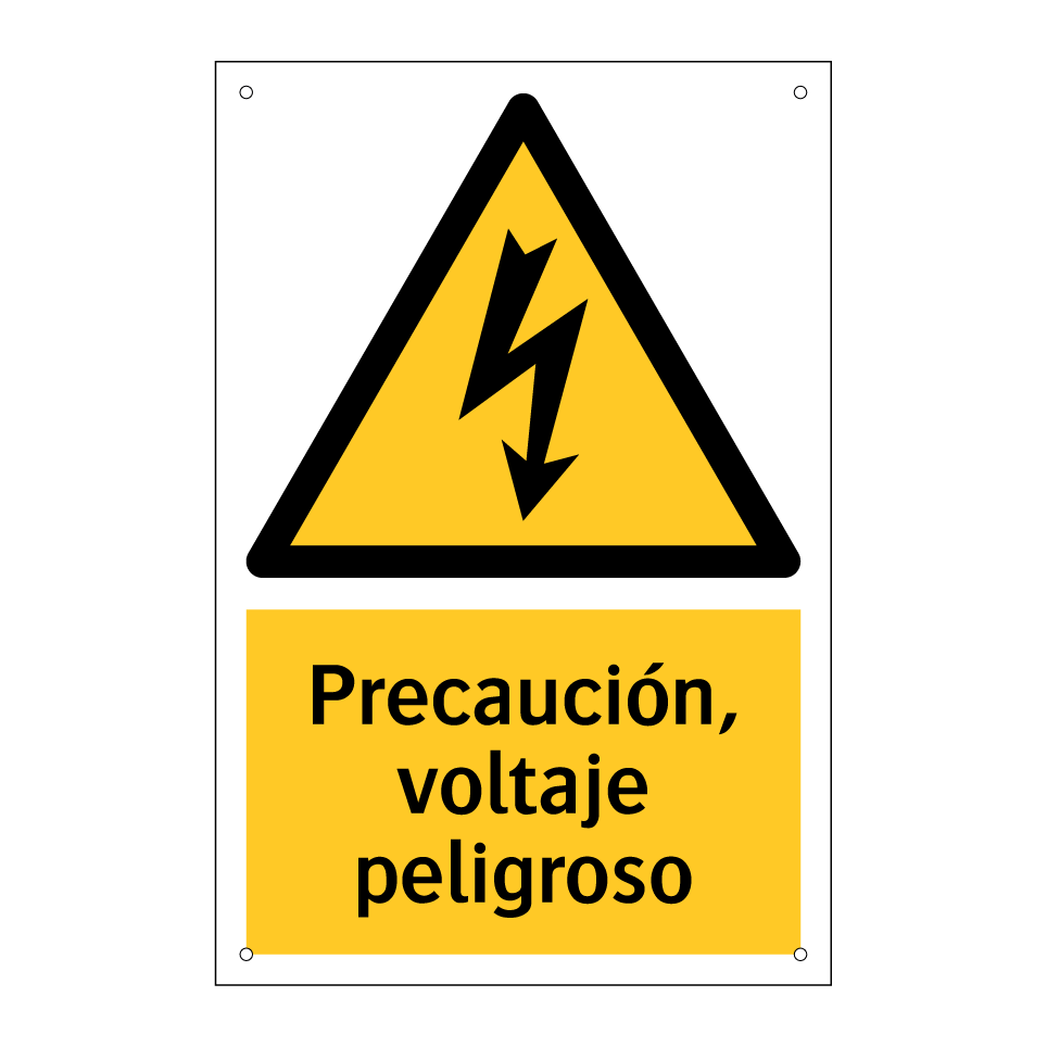 Precaución, voltaje peligroso