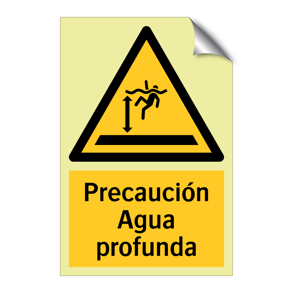 Precaución Agua profunda
