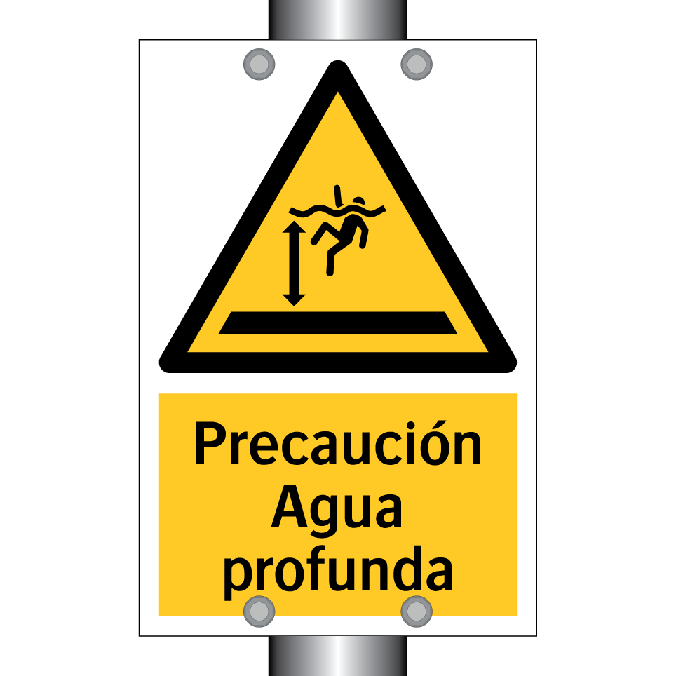 Precaución Agua profunda