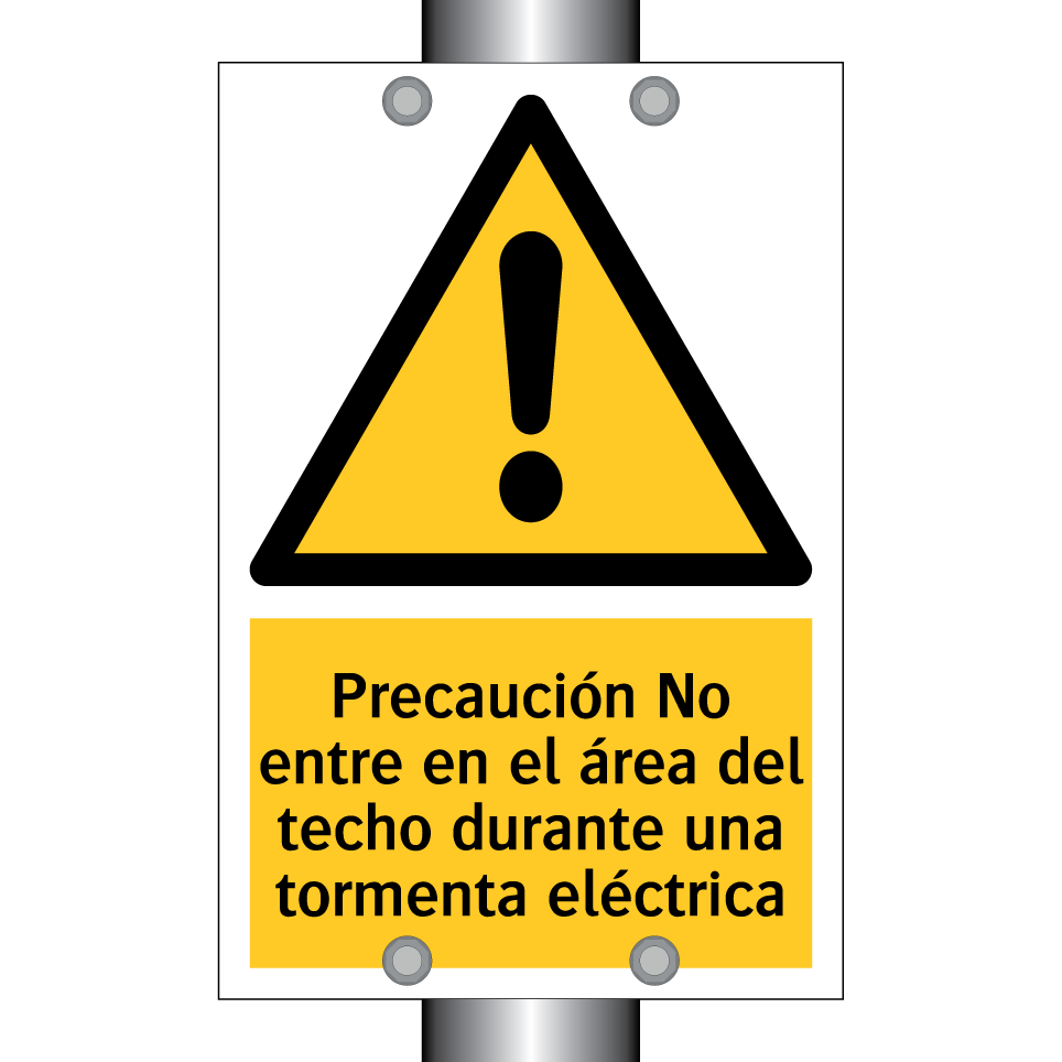 Precaución No entre en el área del techo durante una tormenta eléctrica