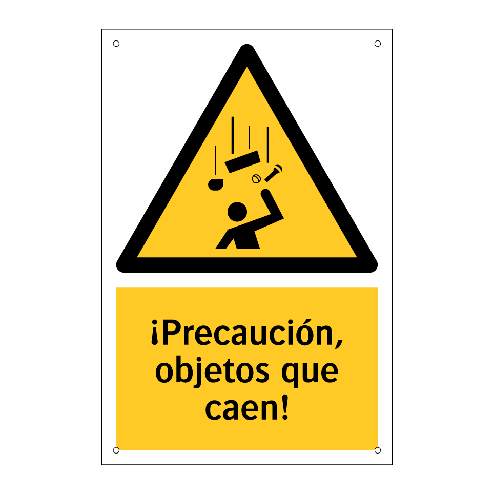 ¡Precaución, objetos que caen!