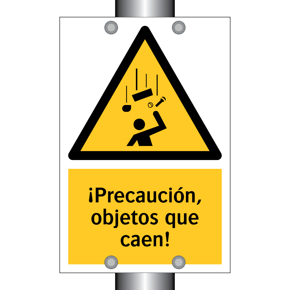 ¡Precaución, objetos que caen!