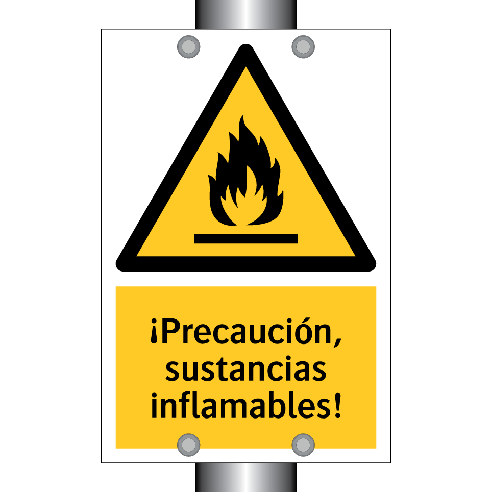 ¡Precaución, sustancias inflamables!