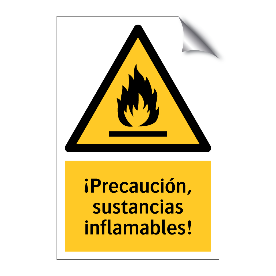 ¡Precaución, sustancias inflamables!